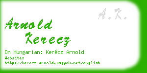 arnold kerecz business card