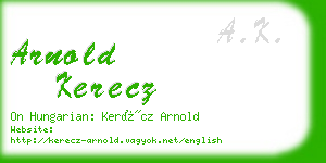 arnold kerecz business card